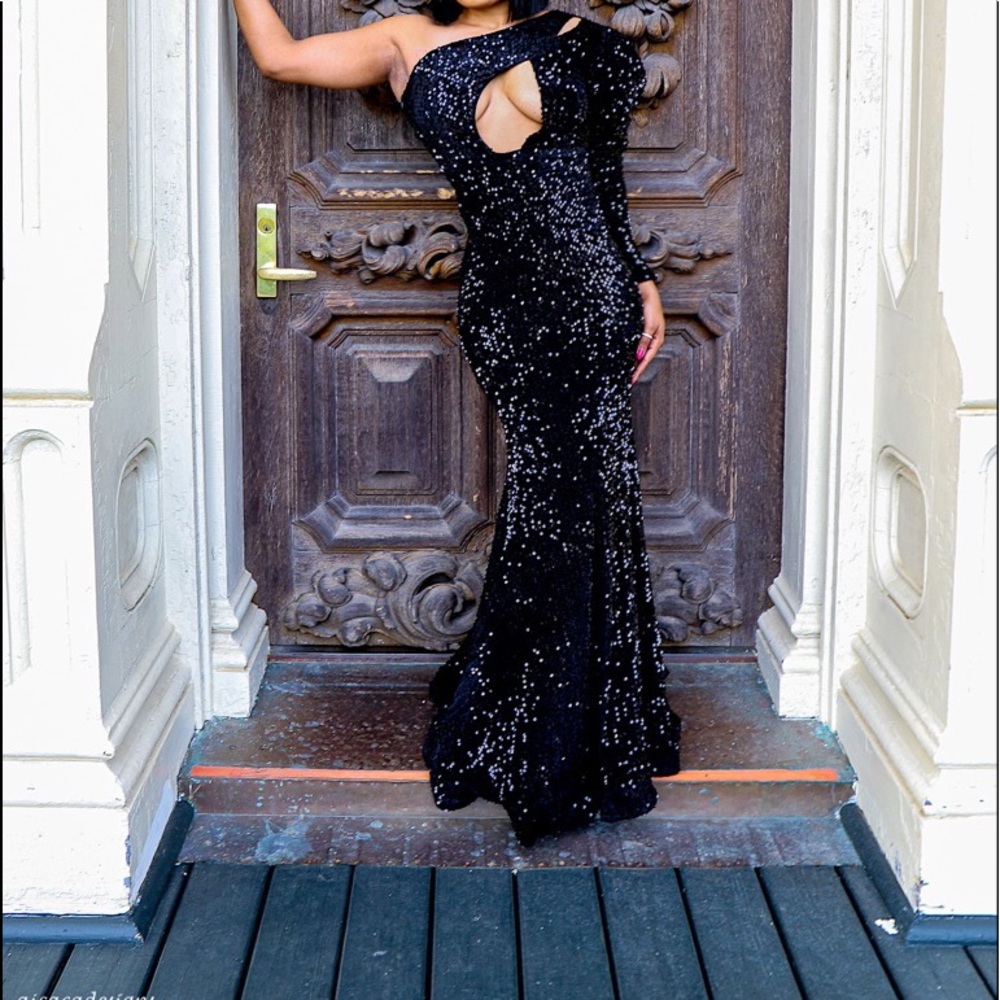 Black sequin gown